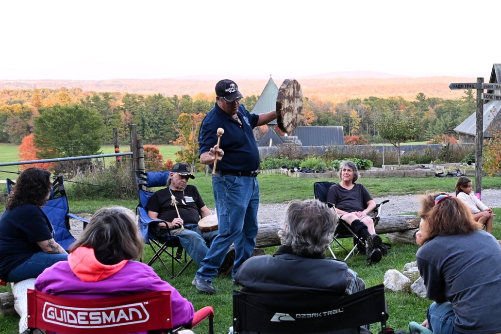 Chief Don Stevens around campfire