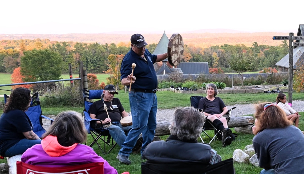 Chief Don Stevens around campfire